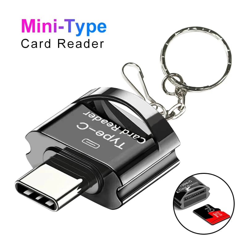 Adattatore da USB-C a Micro-SD TF, Lettore di Schede OTG, Mini Lettore di Schede di Memoria Intelligente per Telefoni, Laptop, Samsung, Macbook, Huawei