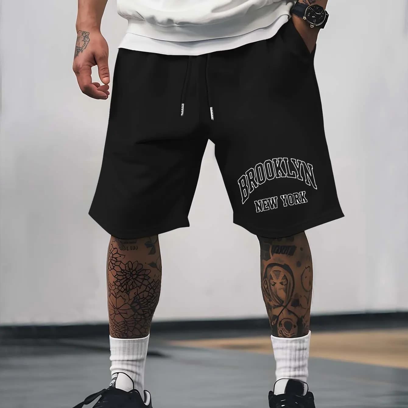 Summer Men's Casual Letter Print Shorts Breathable Skin-friendly Fabric Stylish Versatile Suitable for Sports and Everyday Wear