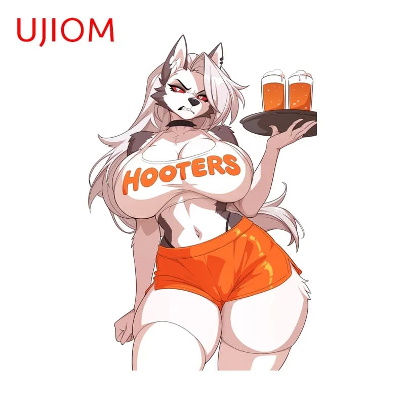 UJIOM Loona Sportswear Waifu Wall decals Interesting laptop stickers with hairy wolf girl, scratch-resistant bathroom accessories