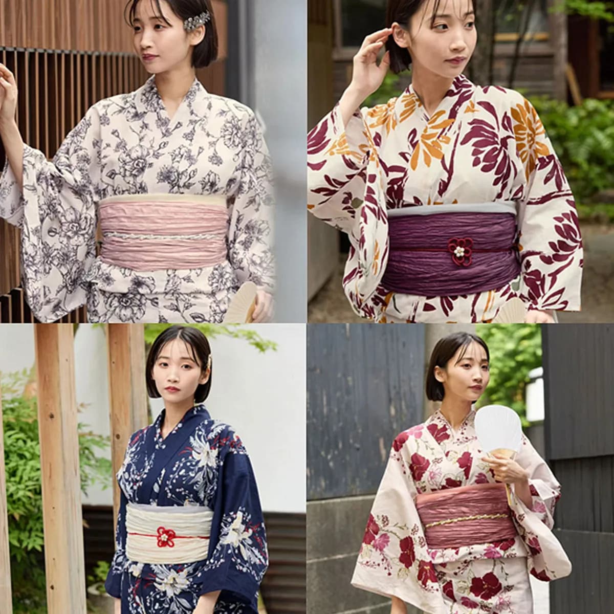 Traditional Kimono Bathrobe Women's Pure Cotton Fabric Style Photography Kimono Travel Flower Fire Festival Event Wear