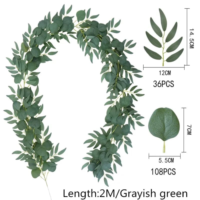 Artificial Eucalyptus Garland Plant Decoration Hanging Greenery Leaves Fake Plants Vine for Wedding Arch Garden Home Decor