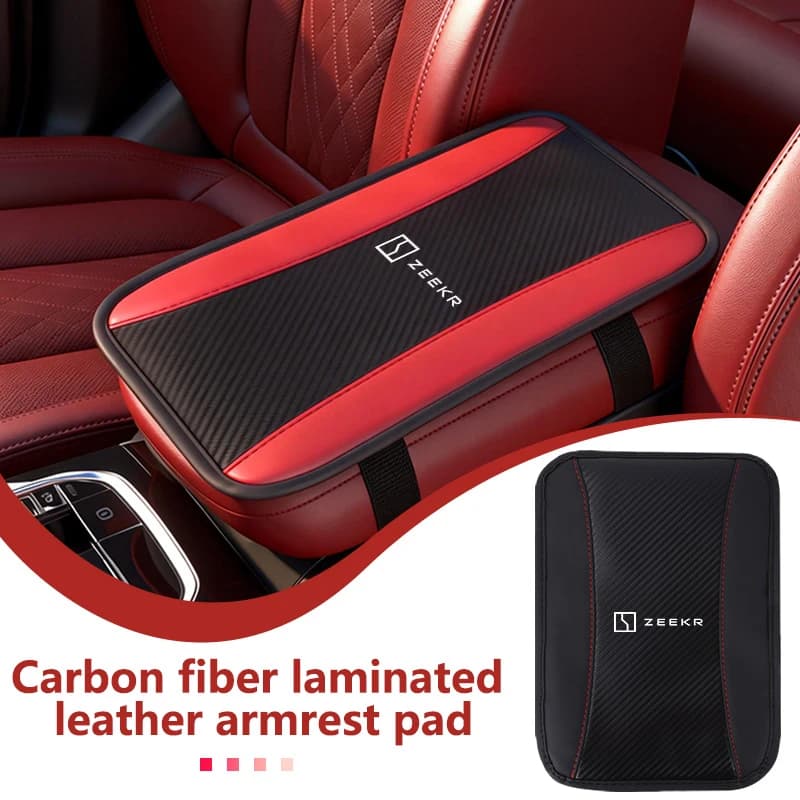 For Zeekr Car Carbon fiber Armrest Box Cushion Center Console leather Cover Pad Accessories X 001 009 007 7X 2022 2023 2024 EV