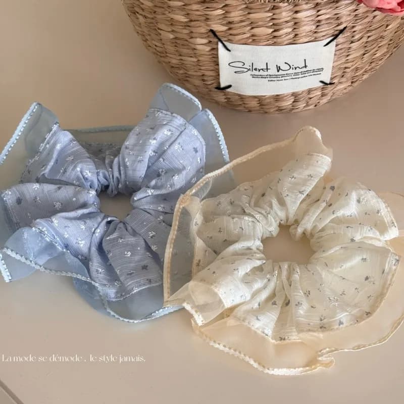 Mori floral light yarn large intestine hair band female gentle advanced hair rope head flower accessories