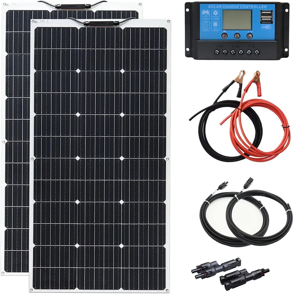 200w pannelli solari 100W pannello solare 12v pannello solare kit 300W Batteria solare flessibile per RV barca cabina tenda auto rimorchio 12V batteria generatore Power Station casa RV campeggio Marine con controller
