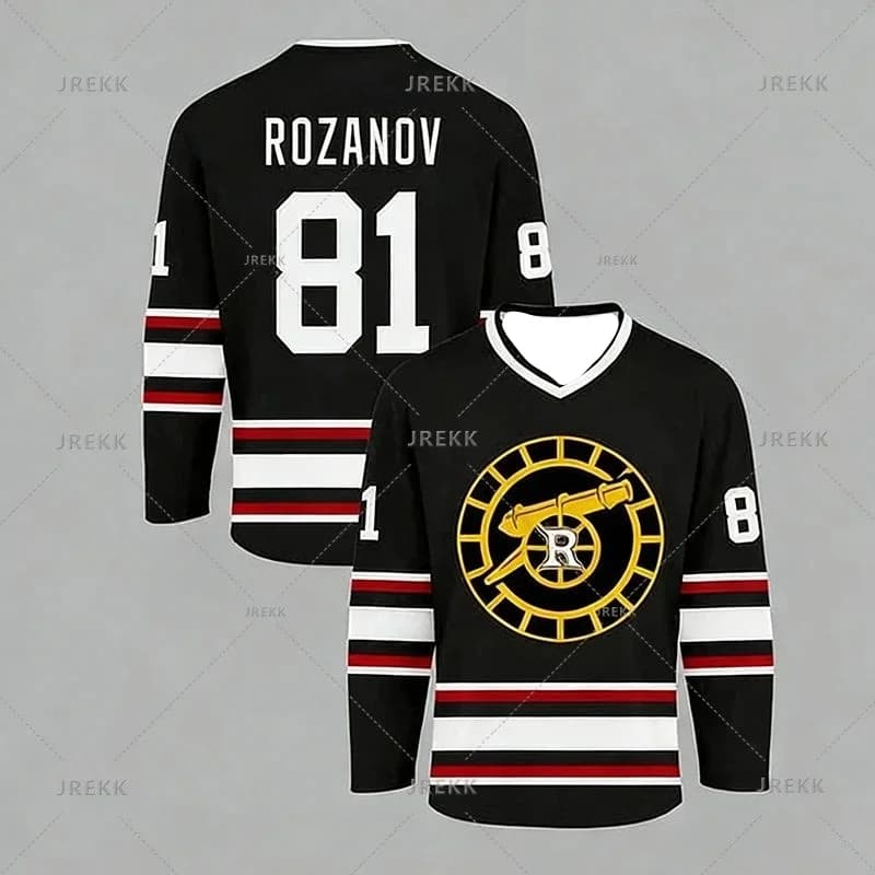 Boston Raiders 2026 Heated Hockey Mesh for Men, Long Sleeve, Rozanov HOLLANDER Sports T-shirt, Top Y2k, Male Clothing
