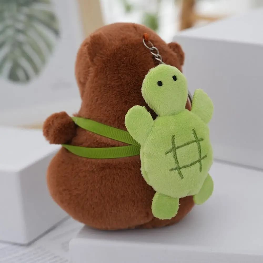 12-15cm Cute Toy Plush Capybara Keychain Cartoon Capybara Multicolor Fluffty Animal Doll Soft Accessories Capybara Toy