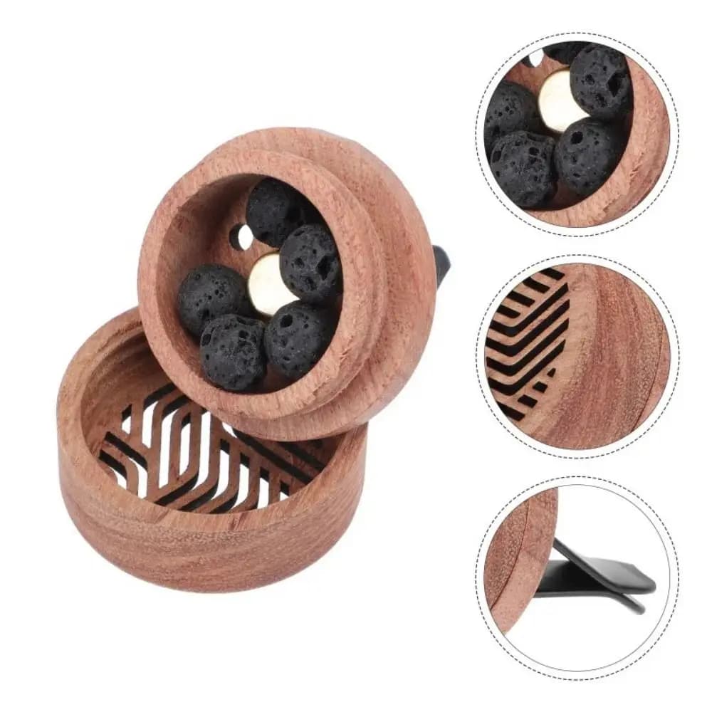 Woodsy Decor Diffusore per auto in legno in legno Sculptato in palissandro Deodorante per auto Profumato Espandibile Squisita clip per auto Decorazione automatica