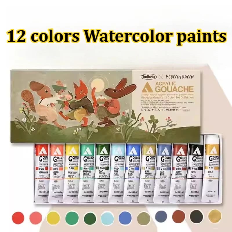 12-color Set Opaque Softly Acrylic Resin Paint DIY Hand-drawn Sketching Applicable Fabric Stone Paint Quick-drying Resin Pigment