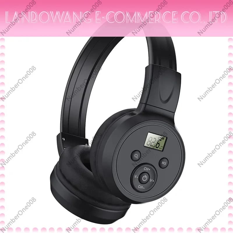 Headband FM Radio Headset Rechargeable, Digital Tuning Preset Station Headphones with Micro SD Card Slot for Elderly
