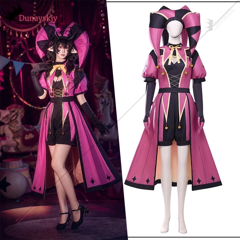 Cosplay Roo Tfc The Freak Circus Columbina Costume The Angel Pink Clown Outfit Unisex Outfit Halloween Theme Party Dress Up