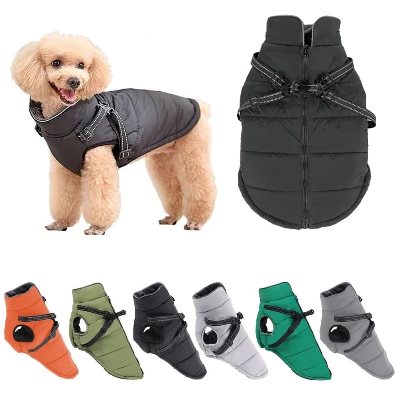 Pet Dog Clothes Harness impermeabile Dog Jacket Vest Winter Warm Dogs Clothes For Puppy Shih Tzu Chihuahua Pug Coat French-Bulldog