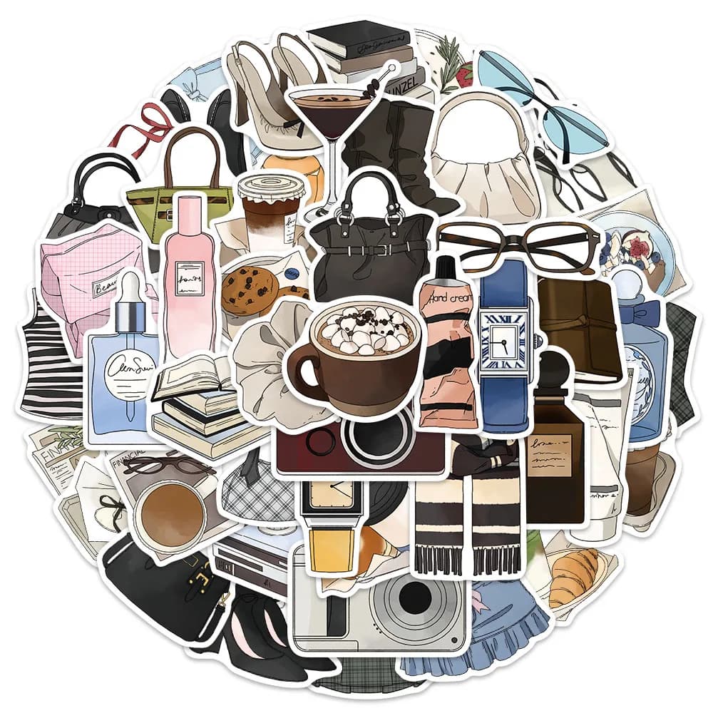 50PCS Fashion New Era Simple and Fun Cartoon Graffiti Stickers DIY Luggage Notebook Water Cup Decoration Stickers
