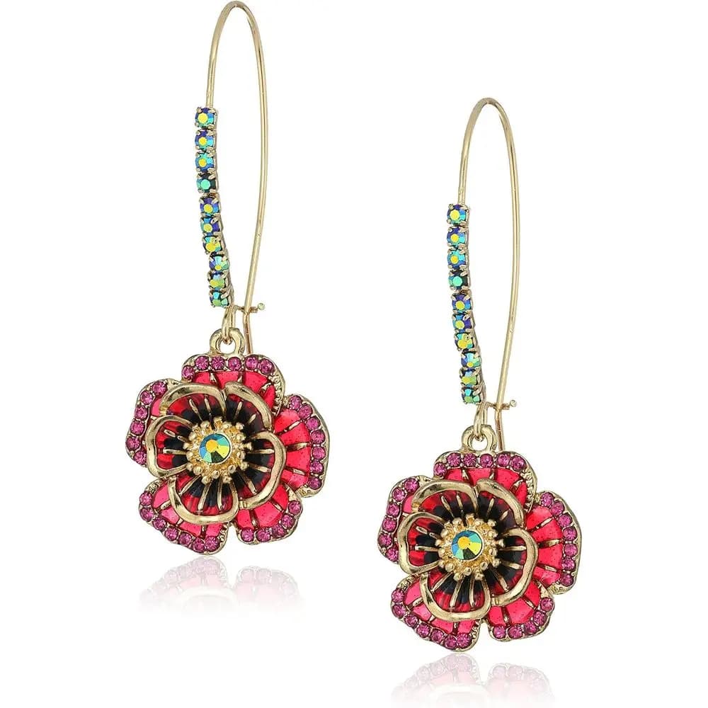 Orecchini pendenti color oro rosa in stile classico