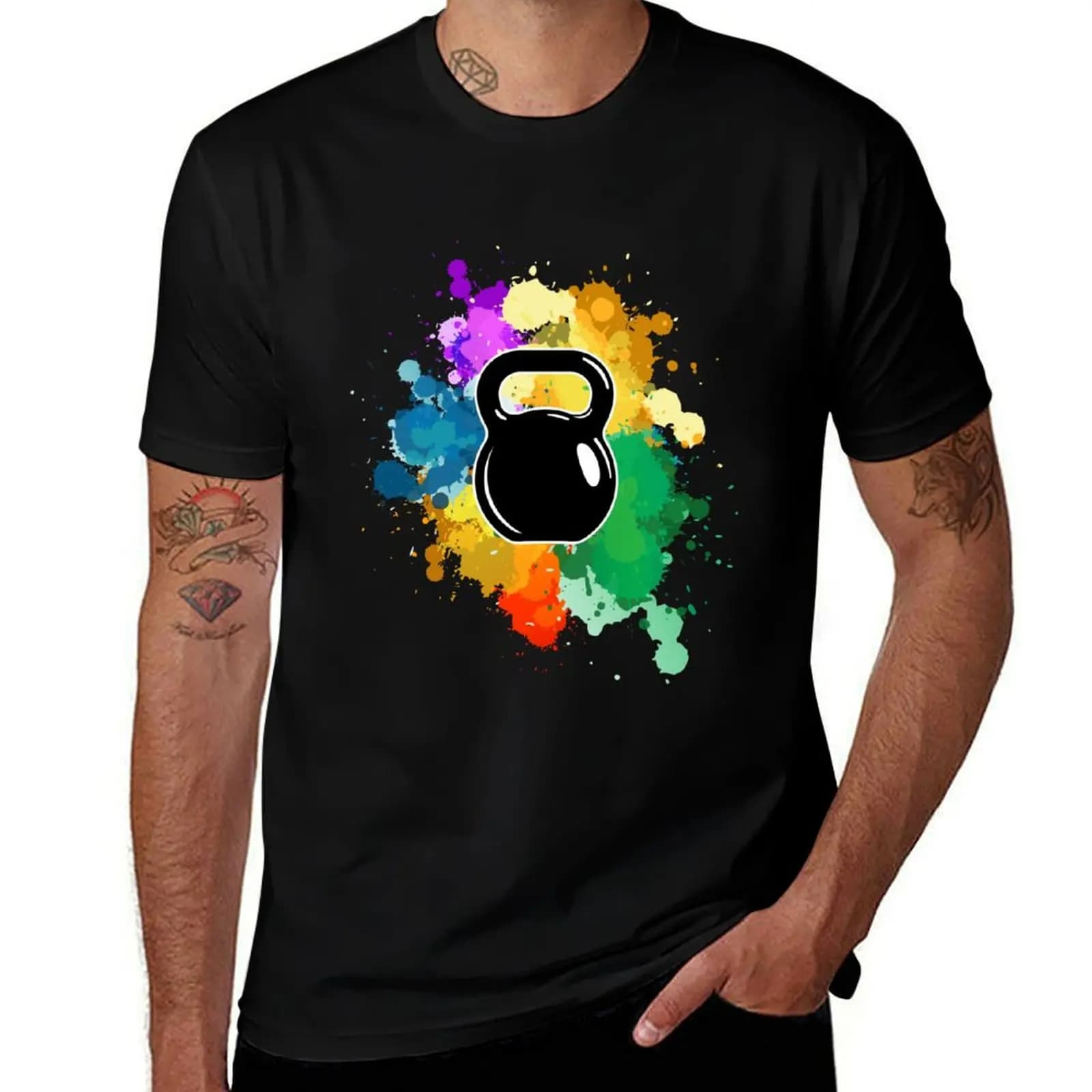 Kettlebell coloured t-shirt, short sleeve casual t-shirt for men