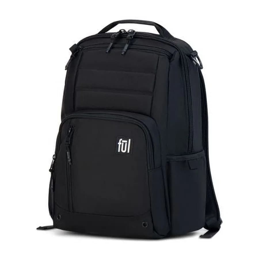 Tactics Collection 15 Inch Laptop Backpack Phantom Padded Computer Bag for Commute or Travel Black