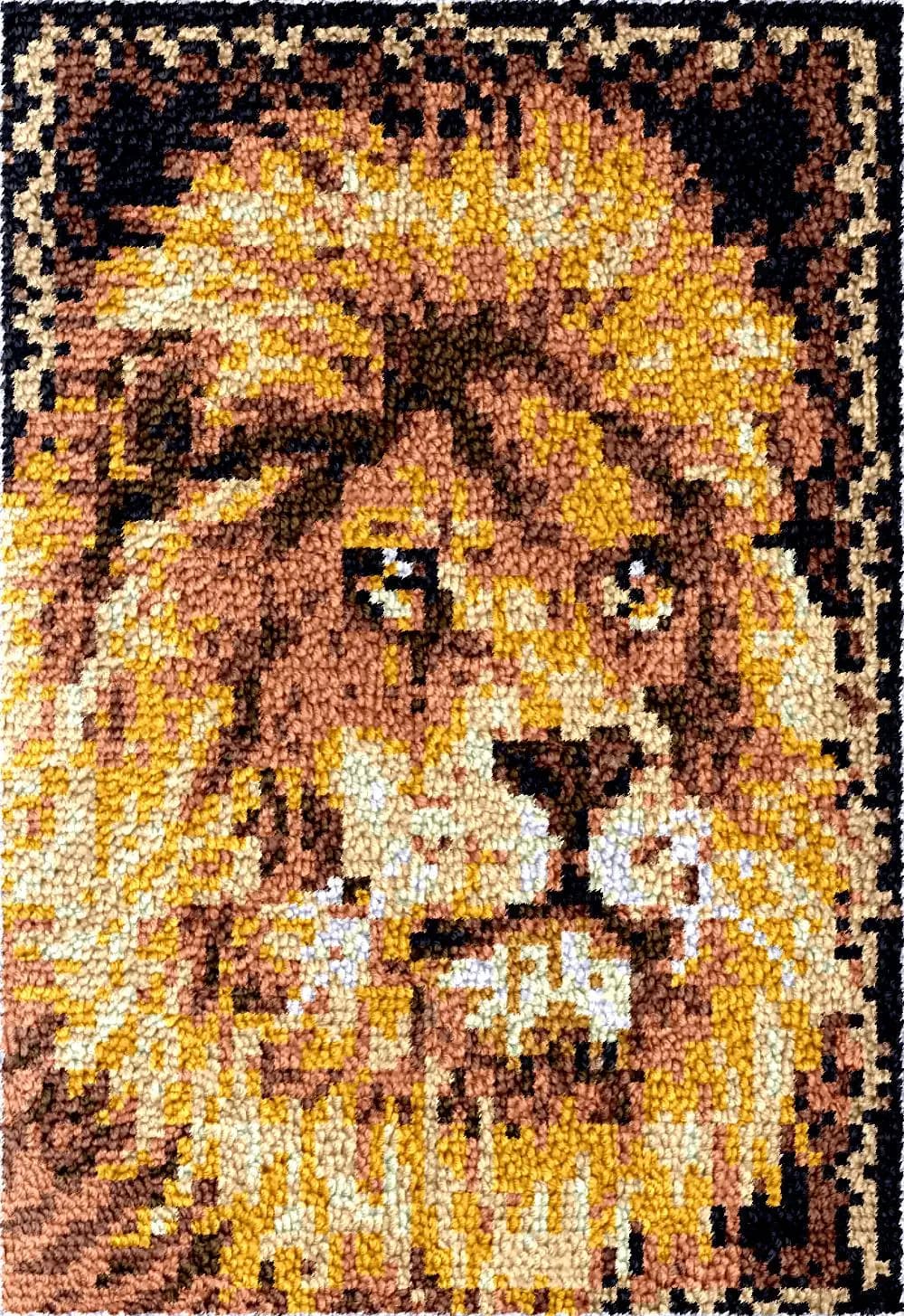 lion latch hook kit carpet rug embroidery Cross stitch Crafts for adults Tapestry plastic canvas knoop kussen pakket compleet