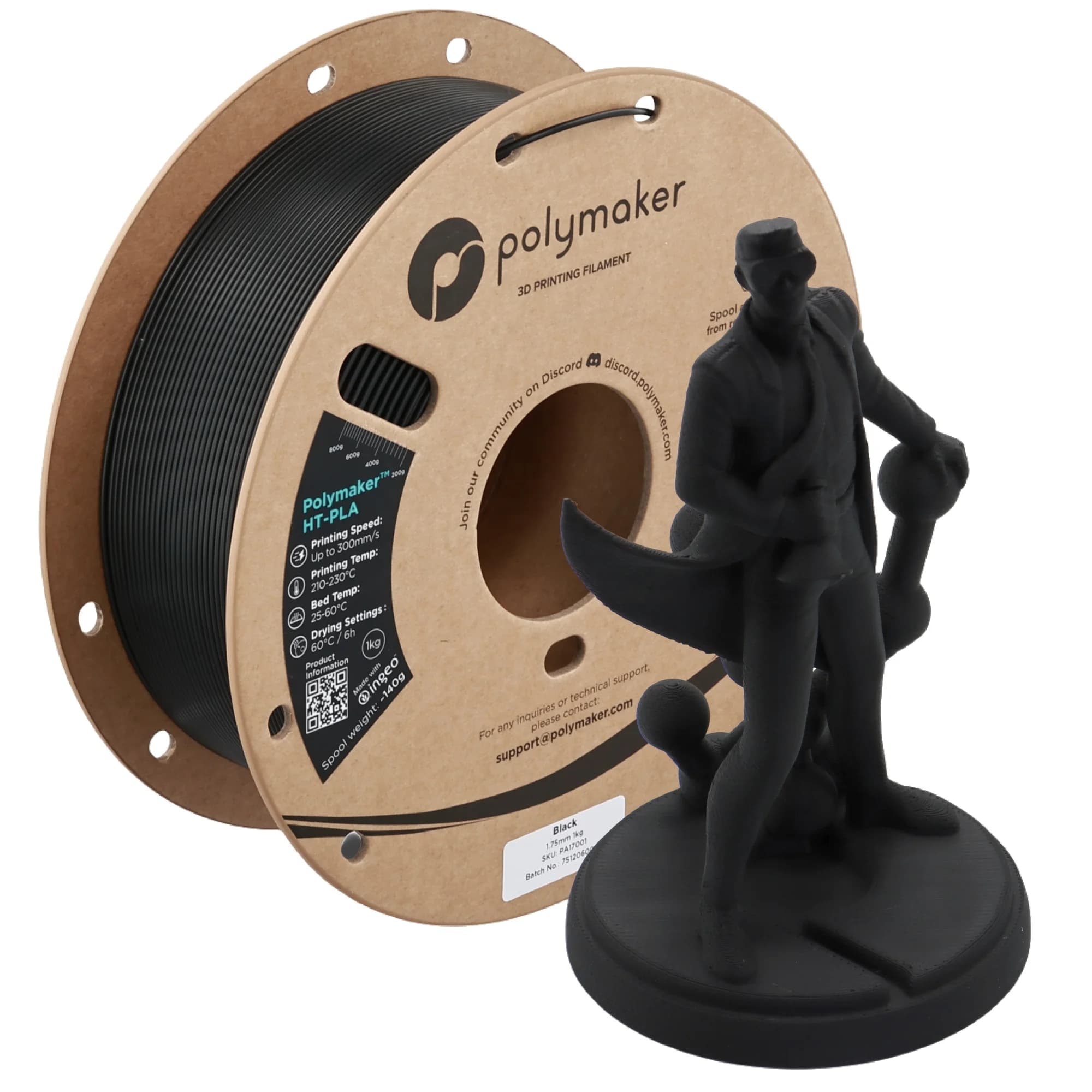 Filamento 3D STLFPolymaker HT-PLA 1.75mm 1kg/bobina, PLA ad Alta Temperatura, Resistente fino a 150°C ° Filamento per Stampante 3D FDM