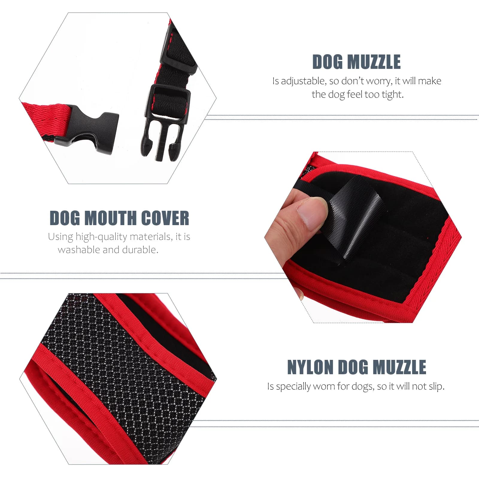 1 pz museruola per cani cinturino anti-morso regolabile nylon durevole sicurezza copertura per bocca per animali domestici all'aperto previene l'abbaio museruola per cani