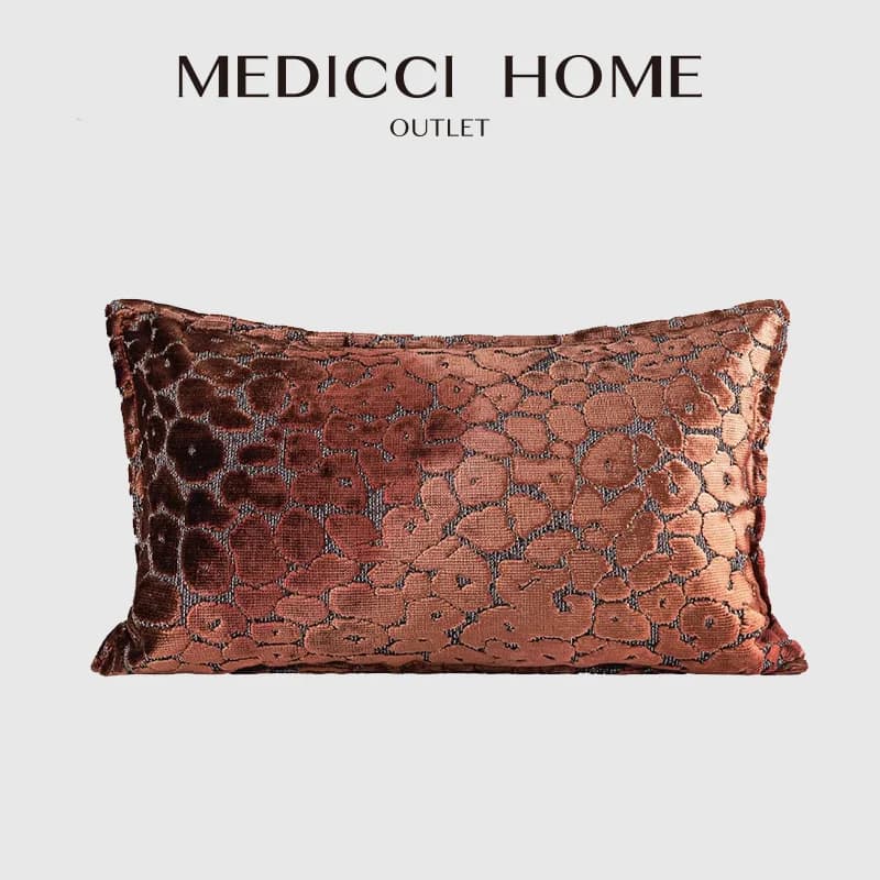Medicci Home Moden Bronzo Arancione Leopardo Punti Decorativi Federa Lombare Lussuosa Agata Mistero Oblong Federa per Cuscino 30x50 cm