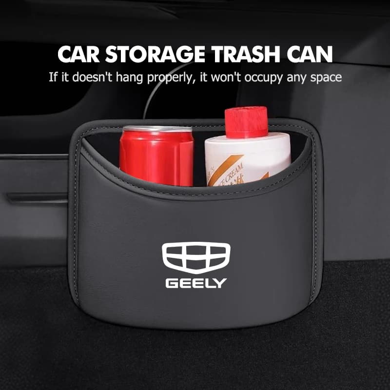 Car Trash Can Waste Rubbish Garbage Basket Organizer Storage Box For Geely Monjaro Atlas Tugella Geometry C Coolray Emgrand ec