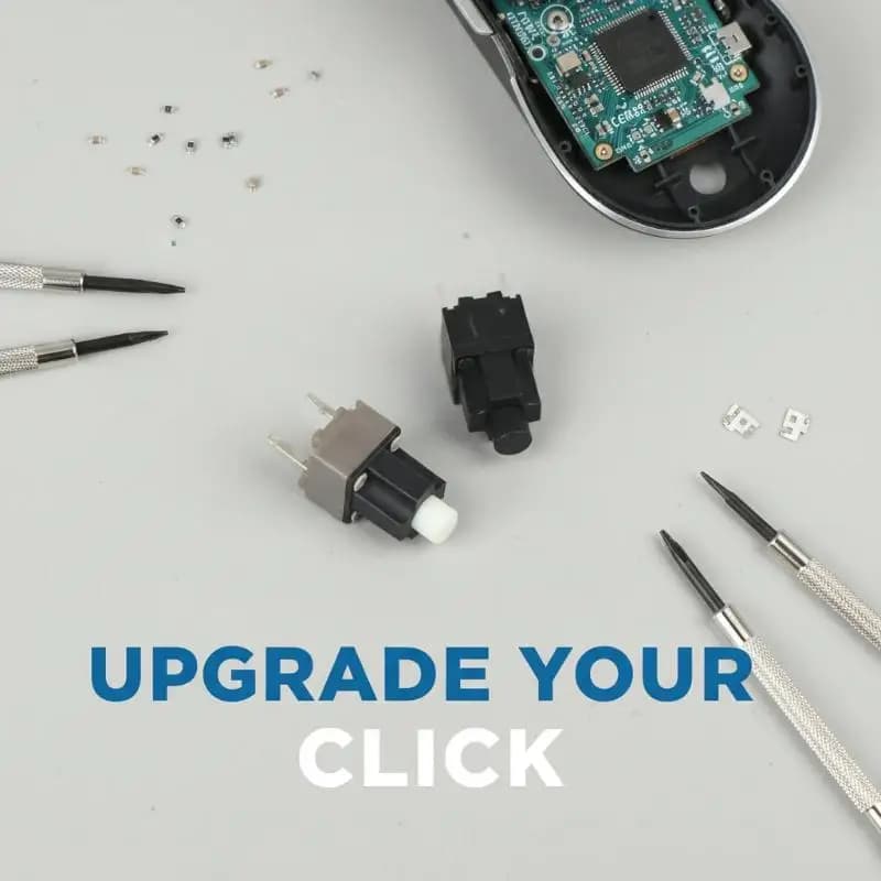 1/5 Pezzi Microinterruttore Quadrato Kailh a 2 Pin per Mouse, Pulsante Centrale di Scorrimento, Accessori per Razer Deathadder Elite 2000, Altezza 11.9mm - Novità