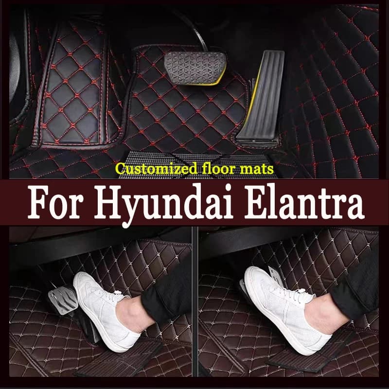 Tappetini auto Per Hyundai Elantra Avante AD MK6 2017 ~ 2020 Tappetino in pelle di lusso Auto Tappeto Set Parti interne Accessori auto