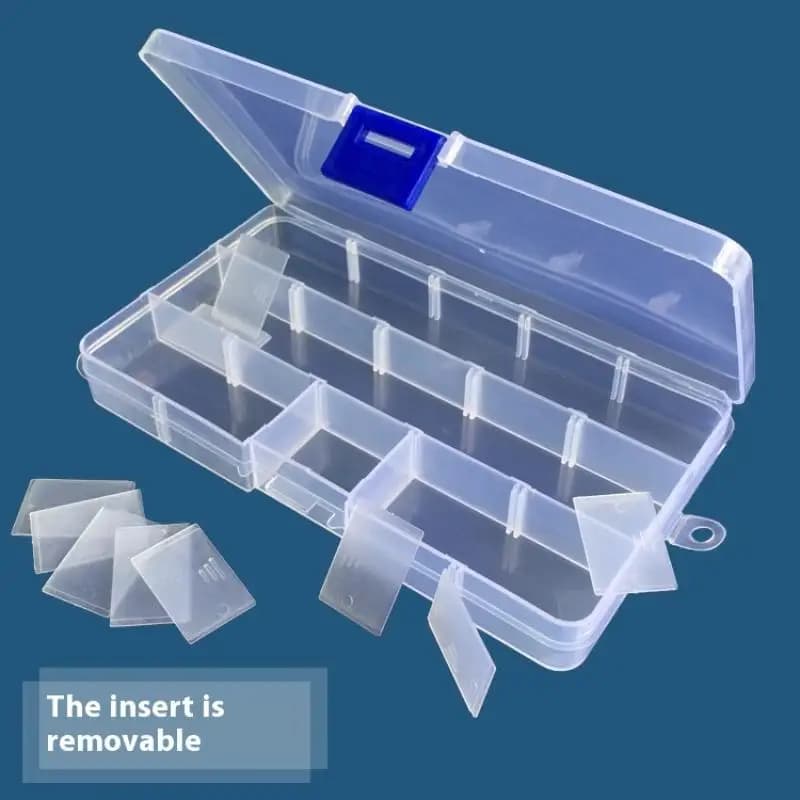 24 Griglie Scomparto pratico Scatola di immagazzinaggio in plastica Parti Scatola organizzatore Gioielli Perline Vite Custodia per esposizione Contenitore 1/3PCS