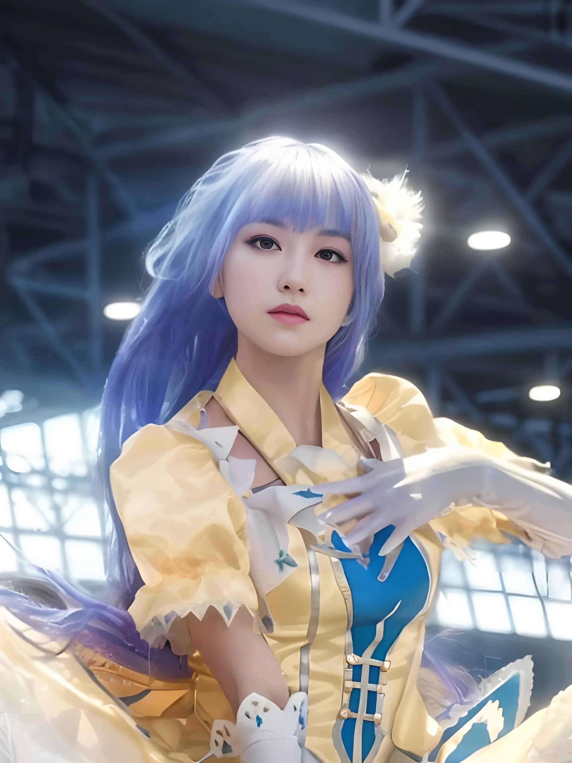 CosplayAnime DATE A LIVE Izayoi Miku Parrucca Cosplay Blu viola capelli lunghi Gioco parrucca cosplay anime Parrucca per feste di Halloween