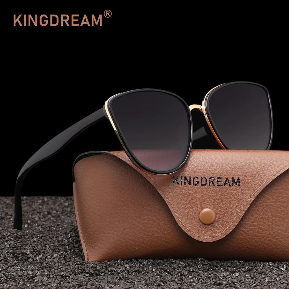 KINGDREAM Triangular Frame Sunglasses for Women Retro Shades Sun Glasses for Lady Travel Glasses