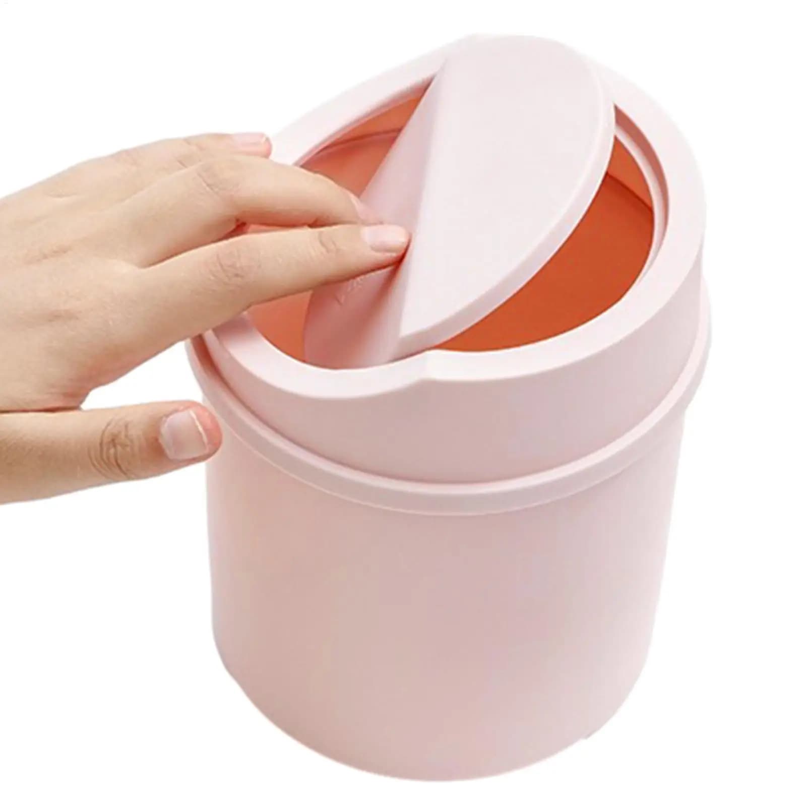 Mini Trash Can Tabletop Trash Can with Flipping Lid Wastebasket Odor-Proof Garbage Bin for Bedroom Classroom Dorm Room Desk