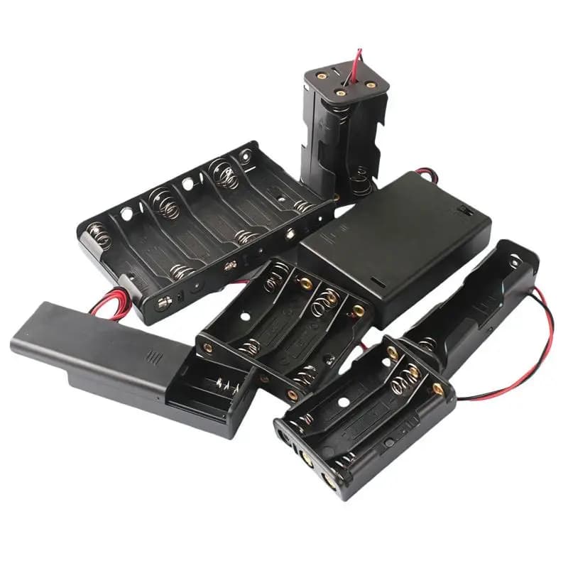 【C】 Scatola porta batterie AA da 1/3 pezzi con interruttore e coperchio per batterie AA, contenitore standard con 1, 2, 3, 4, 6, 8 slot