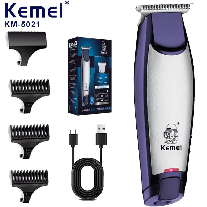 Kemei 5021 Haircuts Electric Haircut Razor Rechargeable Barbie Haircut Shaving Machine for Men Barba Razor