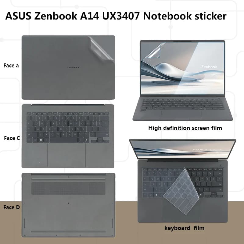 Per Asus zenbook A14 UX3407QA pellicola per fusoliera UX5606 UM5606 notebook shell bellezza pellicola di protezione UX5404 pelle pretagliata vinile decalcomania