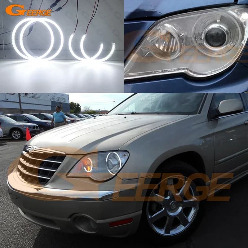 Per Chrysler Pacifica 2007 2008 Luce diurna DRL Eccellente LED SMD ultra luminoso Angel Eyes Kit Halo Anelli