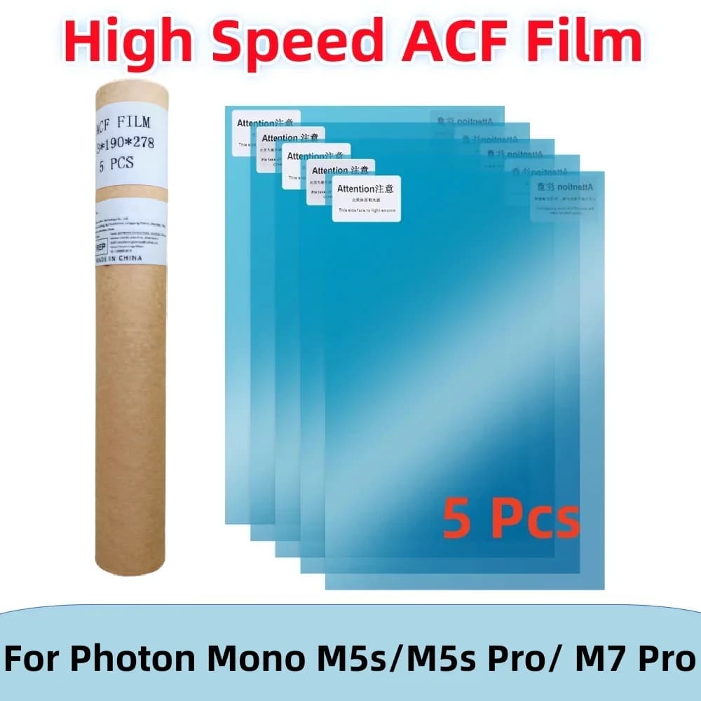 5 pezzi di film ACF 10,1 pollici 278*190 mm per stampanti 3D ANYCUBIC Photon Mono M5s, M5s Pro e M7 Pro, con uno spessore di 0,3 mm, utilizzati per resine UV e film di rilascio LCD SLA