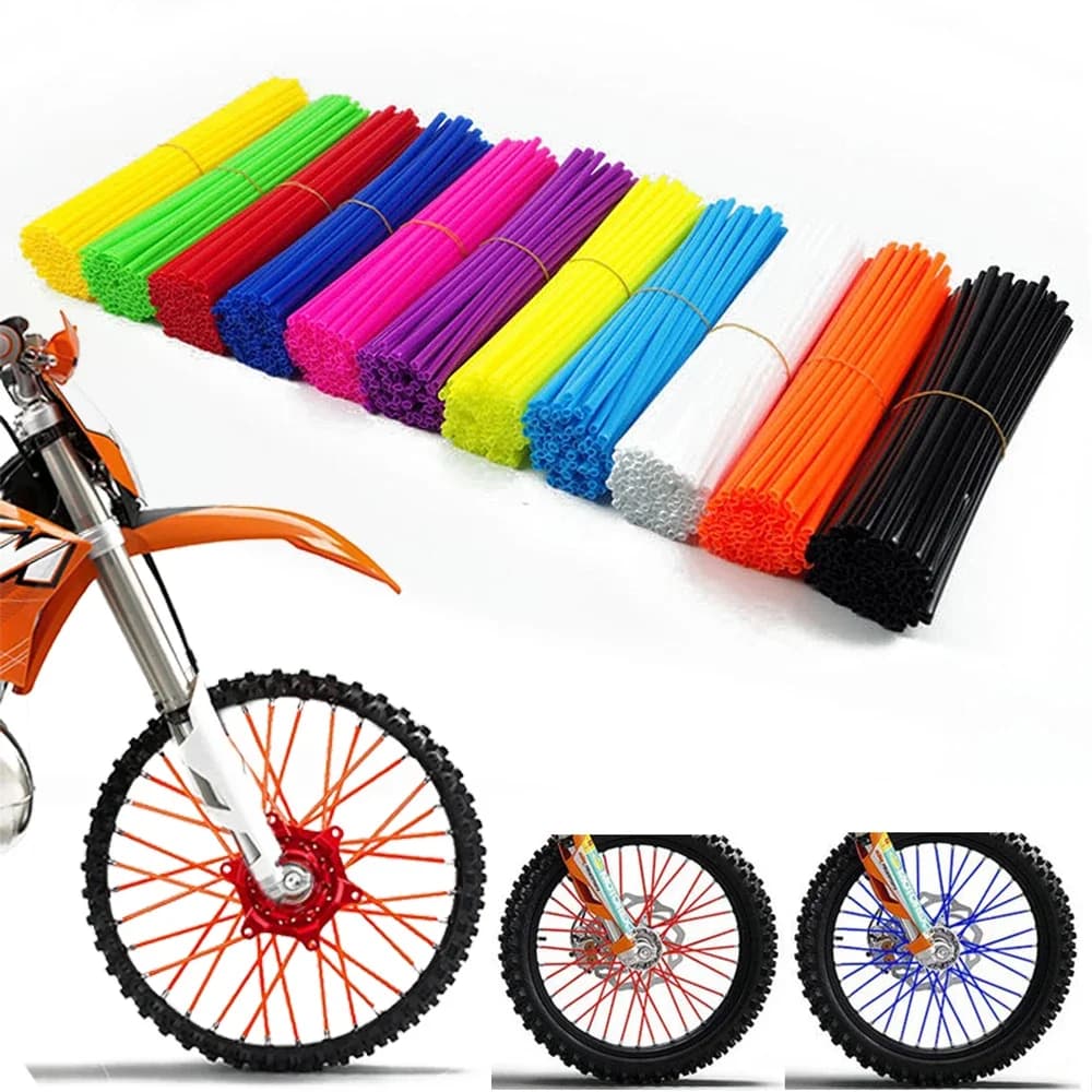 36 pz Nuovo Moto Cerchione Raggio Wrap Kit Copertura Della Pelle da 6.7 pollici Per MX Motocross Dirt Pit Bike Enduro Supermoto Honda Suzuki