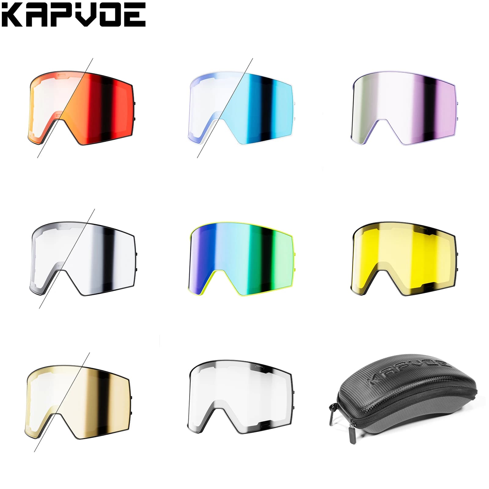 KAPVOE K721 Lenti magnetiche Occhiali da sci Lente antiappannamento UV400 Fotocromatiche Sport all'aria aperta Inverno Occhiali da sci Parti di ricambio
