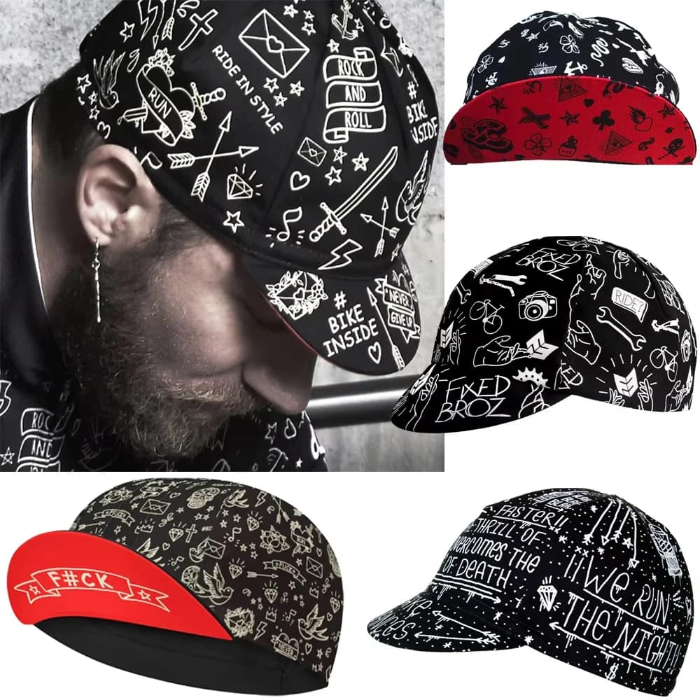 Nuovi berretti da ciclismo Chas Christiansen BRAINIAC Bike Hat Tattoo Nero Taglia unica