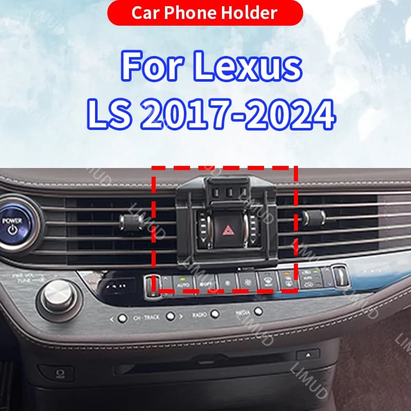 For Lexus LS LS350 LS500h UCF50 2017 2018-2023 2024 Car Phone Holder Wireless Charging GPS Gravity Bracket Base Auto Accessories