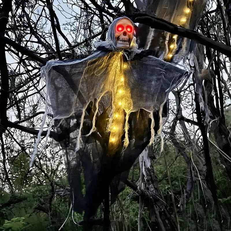 Halloween Decoration Ghost Light Halloween Party Atmosphere DIY Halloween Decoration Light String for Outdoor Garden Hanging