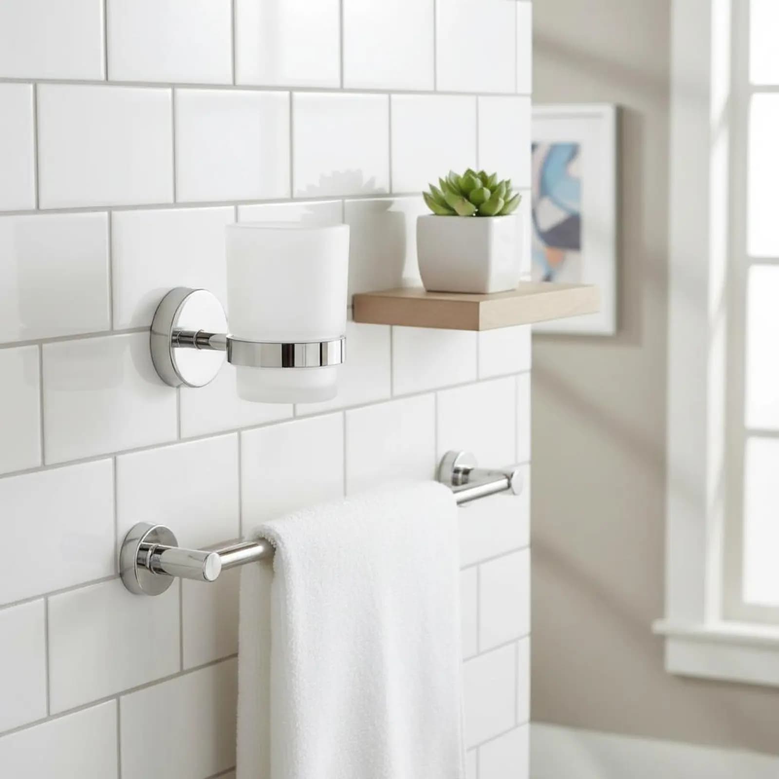 6 Pieces Bathroom Towel Rack and Toilet Paper Holder Kit Modern Design Towel Bar and Paper Holder Set for Hotel
