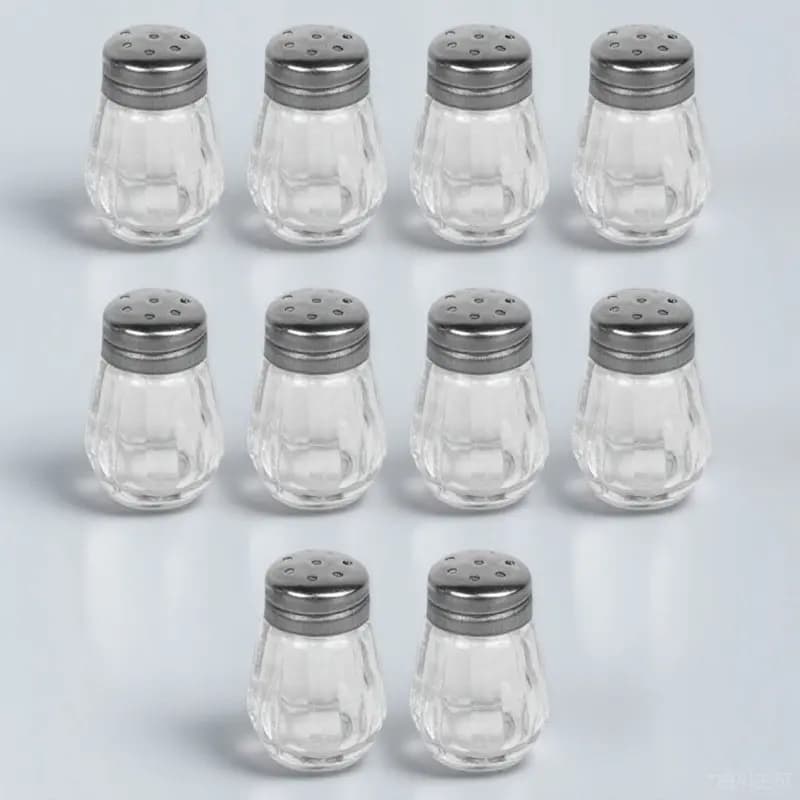 Set di 10 Barattoli Piccoli per Spezie, Contenitori in Vetro per Sale e Pepe, Ideali per Casa, Cucina, Barbecue e Viaggi