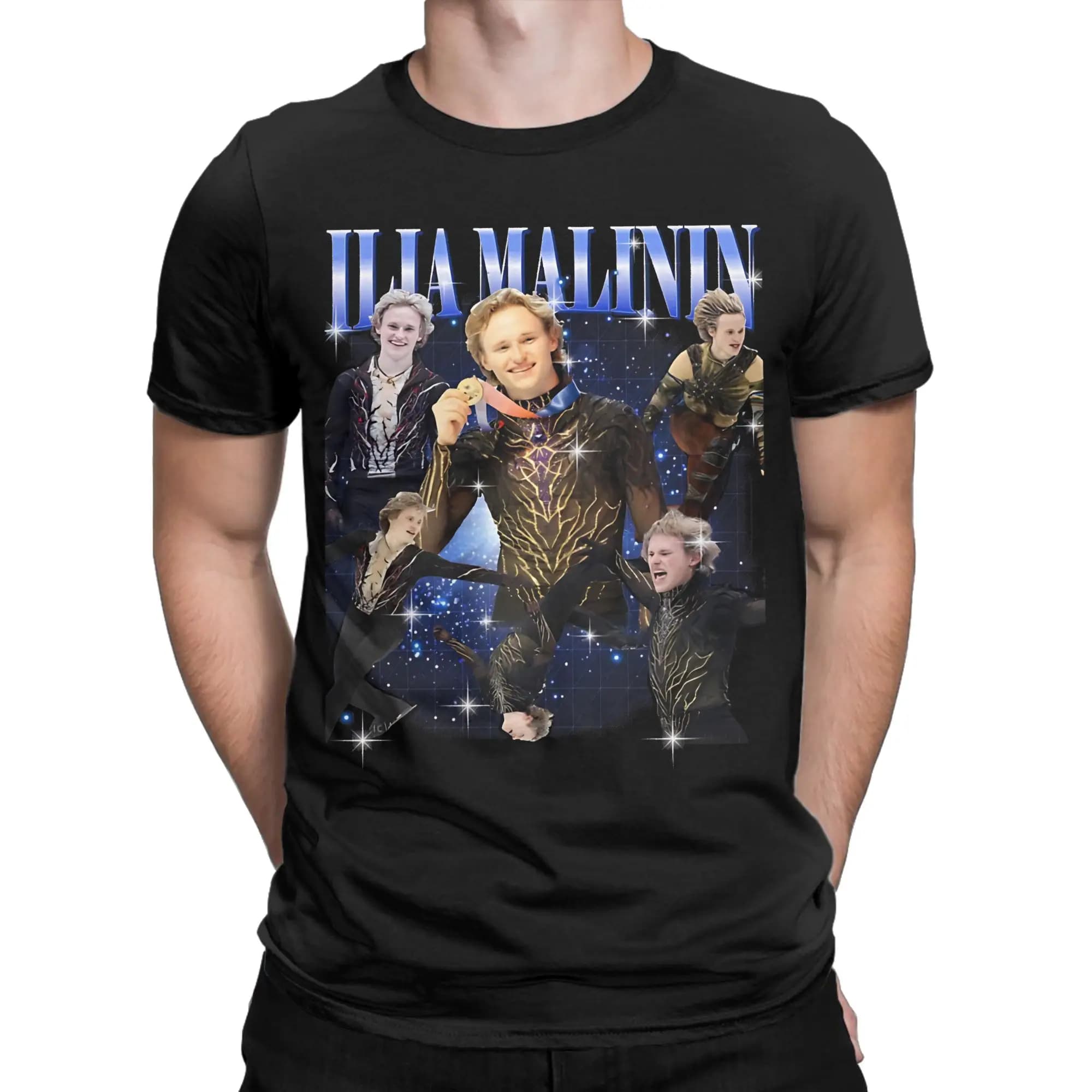 T-shirt vintage estiva Ilia Malinin, Quad Jump Legend, magliette hipster per pattinaggio sul ghiaccio, maglietta in cotone 100% per uomo, magliette Y2K