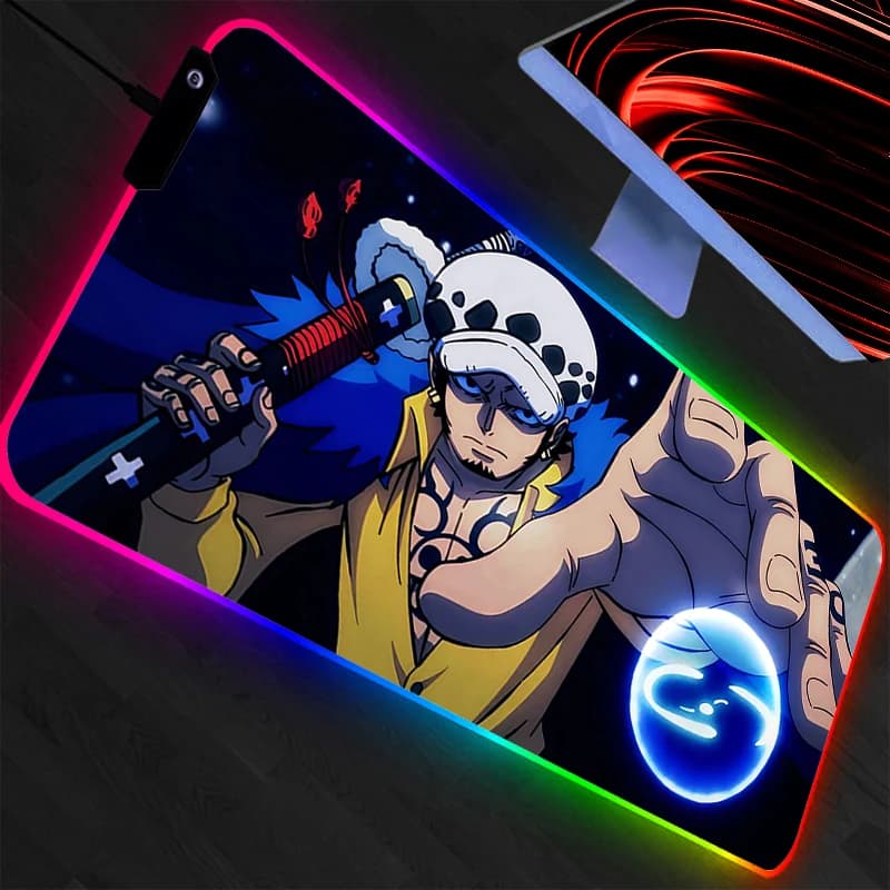 Mouse Carpet with Retro Illumination RGB One Piece, Large LED Mousepad for Computers, Gaming Accessories, Keyboard Mat and Durable Desk