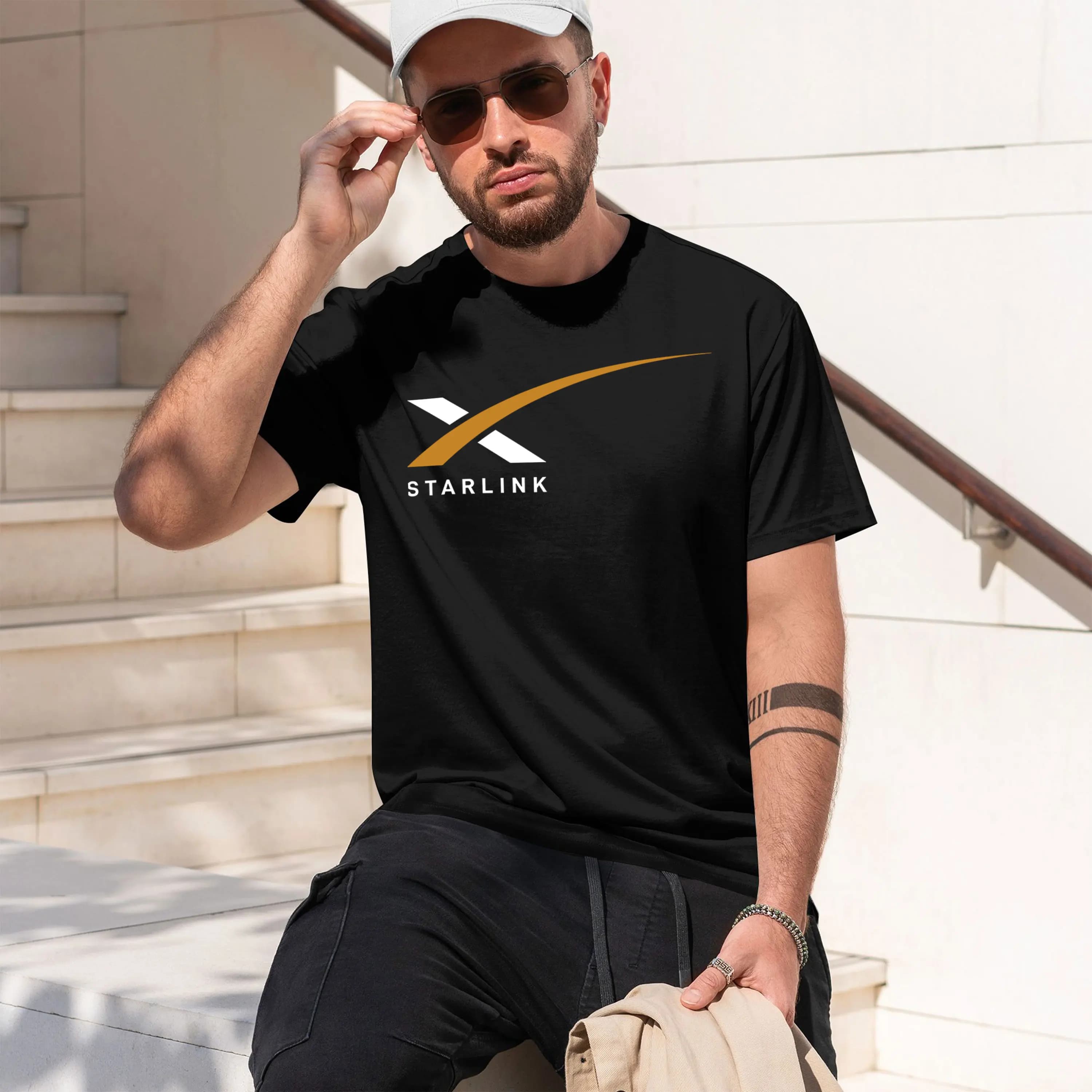 Link SpaceX ship Multolor Logo Fit Sporty Visor Cycling Hiking 2026 Nuovo modello T-shirt girocollo a maniche corte da uomo Classic Casual