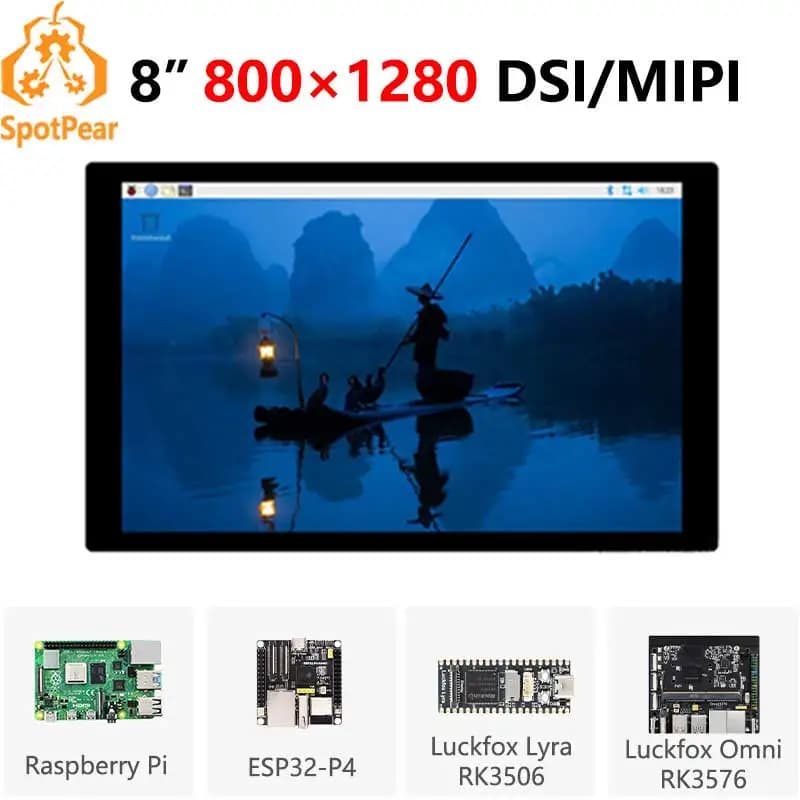 Raspberry Pi 8 inches DSI MIPI LCD TouchScreen Display 8 inches 800x1280 For Luckfox Lyra RK3506/ESP32-P4/Luckfox Omni3576