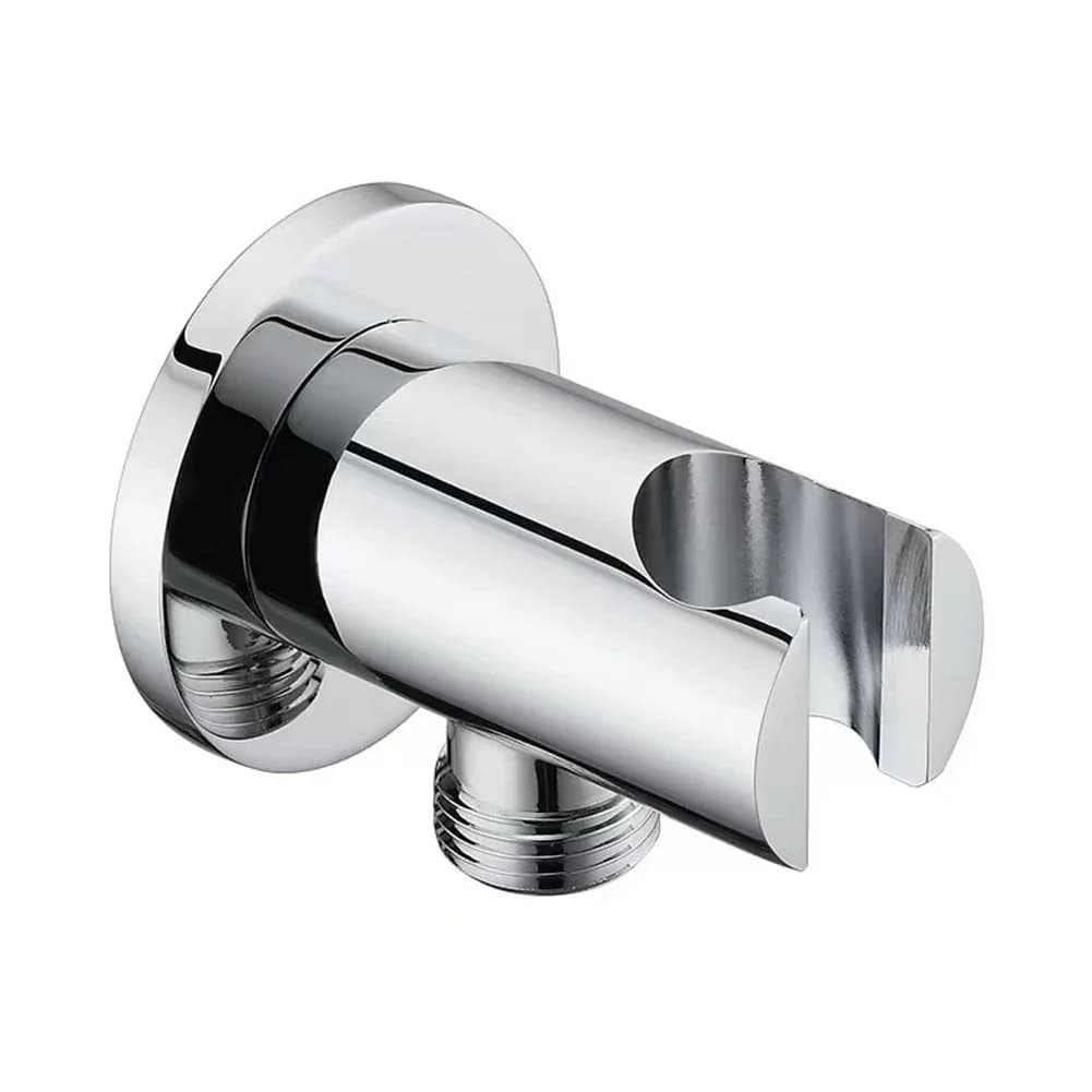 Zinc Alloy Wall Mounted Hand Held Shower Holder Shower Head Bracket G1/2" Connector Wall Elbow Spout Water Inlet Angle Valve