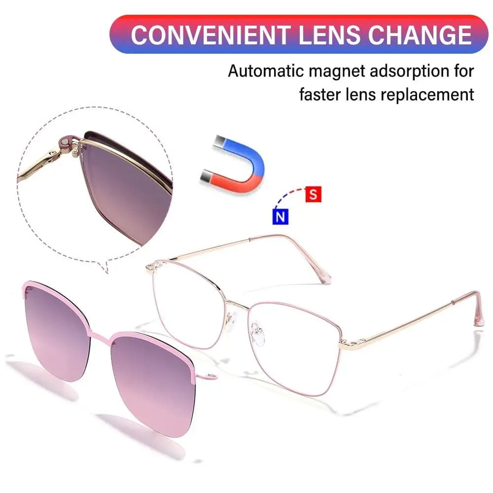 Lenti polarizzate con clip per occhiali da sole Magnete polarizzato con clip con 1 pezzo di lenti per occhiali da sole Occhiali 3 in 1 Occhiali anti-luce blu