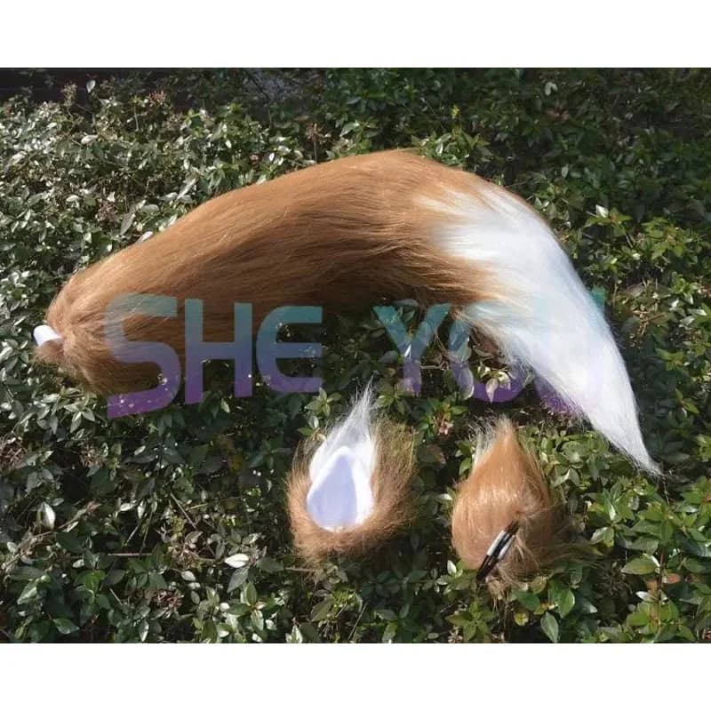 Anime giapponese Spice and Wolf Puntelli Cosplay Holo Fox Forcina Fascia Costume di Halloween Nick Wilde Coda con orecchie 8'm6,