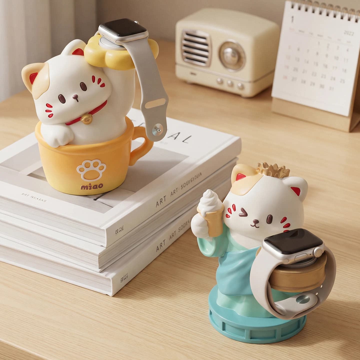 Cute Cat Kawaii Desktop Phone Holder, Creative Tabletop Decor Ornament